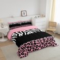 thumbnail image 3 of Erosebridal Grey Cheetah Print Bedding Sets Queen with Comforter, Rustic Animals Duvet Insert, Zebra Room Decor, Reversible 3pcs, 3 of 7