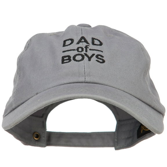 Dad of Boys Embroidered Unstructured Cotton Cap - Grey OSFM