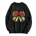 thumbnail image 2 of WXLWZYWL Christmas Bow Sweatshirt for Women Santa Gingerbread Hoodie Shirt Christmas Tree Cake Shirt Gift For Her, 2 of 3