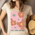 thumbnail image 4 of Inspirational Graphic T-Shirt Love Them Anyway Floral Print for Women, Navy, Size XL, 4 of 6