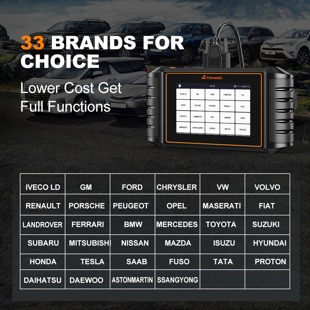 FOXWELL NT710 OBD2 Scanner Automotive Bidirectional Diagnostic Scan Tool All System Scanner ECU Coding All Reset Functions All OBD2 Modes Car OBDII Code Reader,Upgraded of NT510E, 5.5 inch Touchscreen