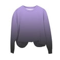thumbnail image 5 of ZACPNCV Girls Sweatshirt Gradient Crewneck Sweatshirts Long Sleeve Tops Casual Pullover Purple 5-6 Years, 5 of 8