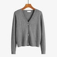 thumbnail image 2 of 2025 Women's Cardigan,Women's Autumn And Winter Long Sleeve V Neck Soft Knit Solid Color Cardigan, 2 of 4