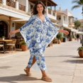 thumbnail image 5 of DISNIMO Shark Flower Printed Womens Kaftan Dresses Long Caftan Dress Plus Size Batwing Sleeve Swimsuit Cover up V-Neck Summer Beach Coverups for Bathing Suit, 5 of 7
