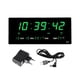 thumbnail image 2 of Reloj de pared LED eléctrico Carga USB Temperatura Decoración Números grandes Relojes de Reloj despertador para tienda Niñas Verde, 2 of 9