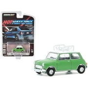 Greenlight  1-64 Scale Top Hot Hatches Series 1 1965 Austin Mini Cooper S with Roof Rack Green & White Diecast Model Car