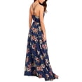 thumbnail image 6 of hirigin Womens Slip Long Dress Large Swing Slit Flower Print Tie-up Casual Suspender Dress, 6 of 7