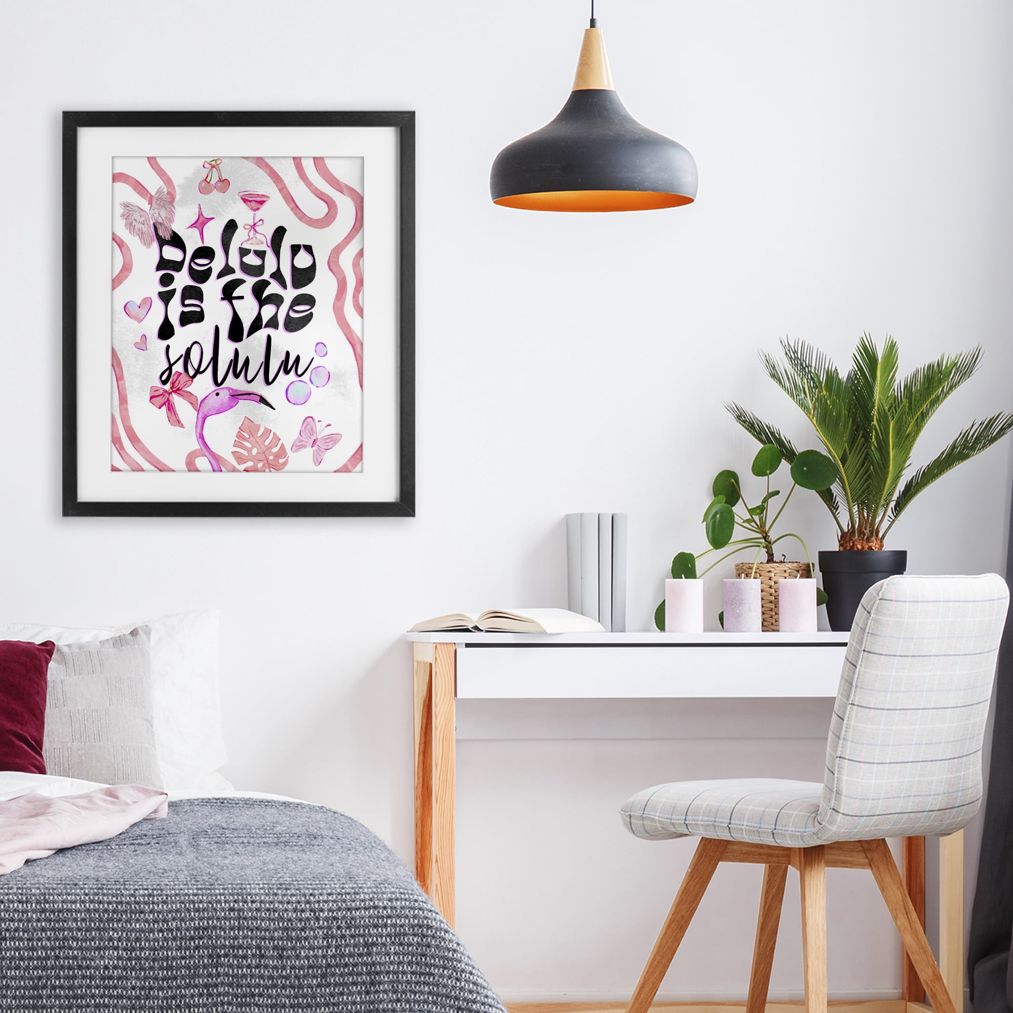 Stupell Industries Delulu Is The Solulu Black Framed Print Under Glass, design by Ziwei Li