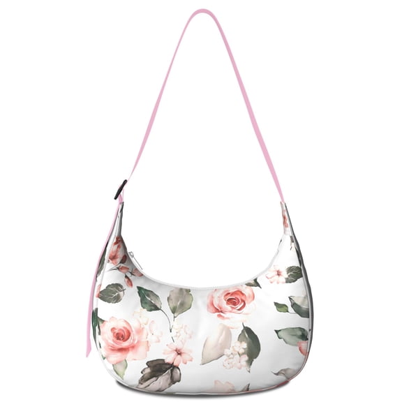 Floral and Bee Artwork Crossbody Bag for Women Vintage Garden Bloom Shoulder Purse Watercolor Flower Pattern Bag for Spring Summer Travel Office