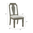 thumbnail image 3 of Zumala Beige Linen Side Chairs (Set of 2) - Weathered Oak Finish, Armless Dining Chairs, 20" Seat, D22 Foam, Ideal for Kitchen or Living Room, Rubberwood &amp; Fabric., 3 of 8