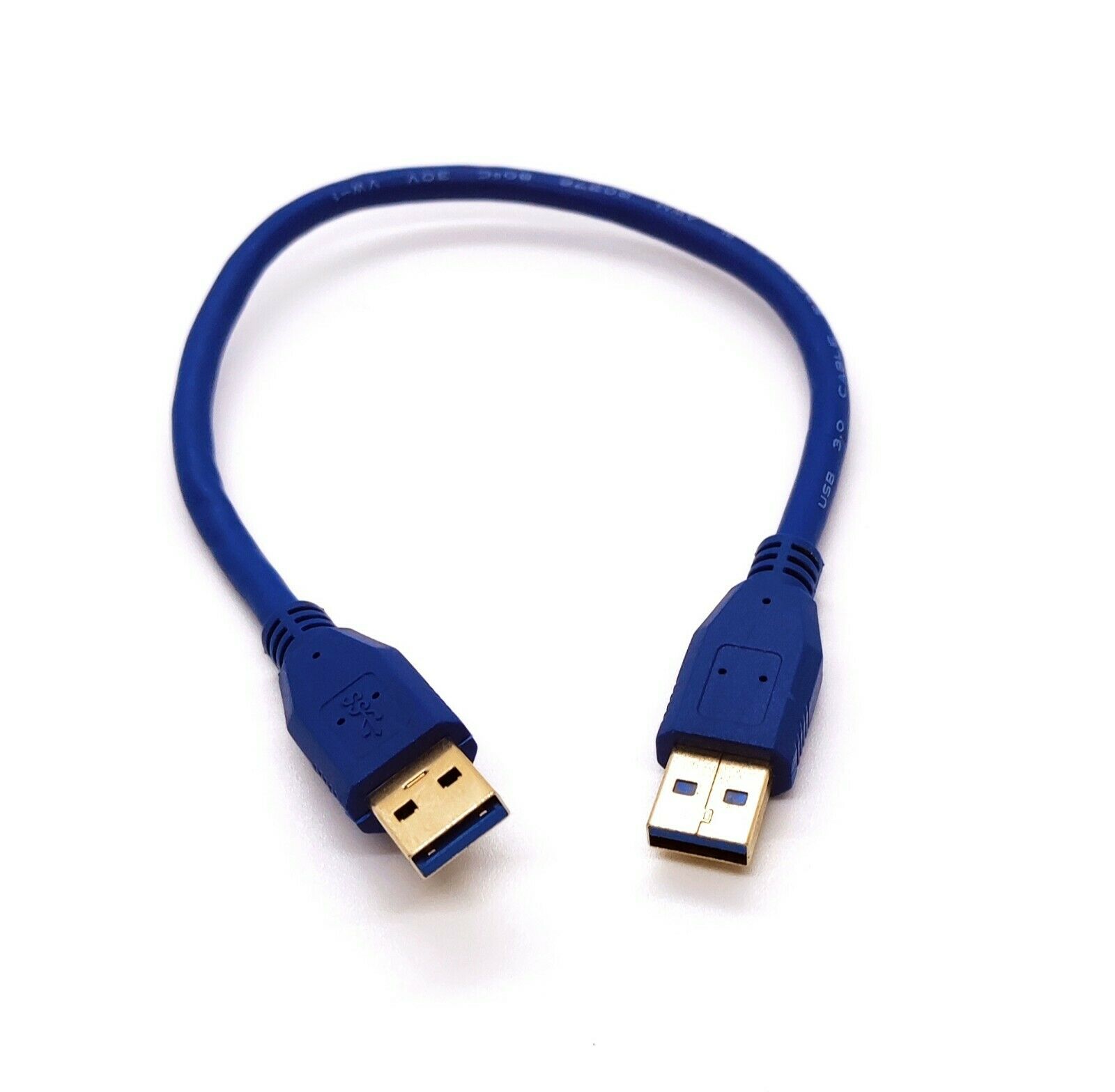 1ft USB 3.0 SuperSpeed Cable – A Male To A Male, Gold Plated, Blue