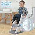 thumbnail image 5 of Toddler Potty Training Seat with Ladder, Toddler Toilet Seat for Kids, with PU Cushion 6-Leves Height Adjustment Foldable Potty Seat for Toilet Boys Girls(Grey), 5 of 5