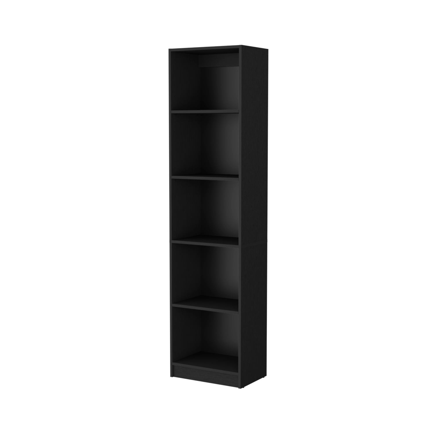 FM FURNITURE Sutton Slim Bookcase Black Engineered Wood