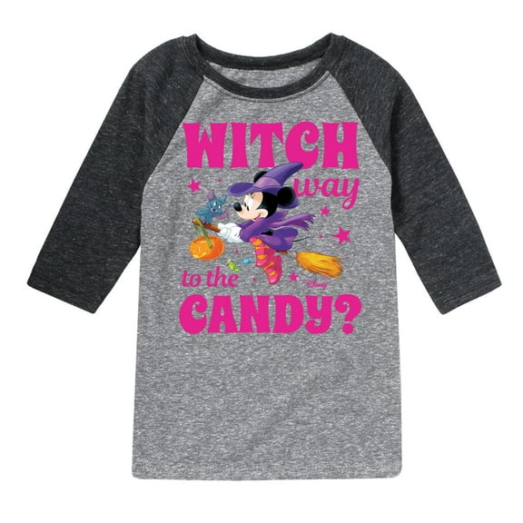 Mickey & Friends - Witch Way To The Candy - Toddler And Youth Raglan Graphic T-Shirt