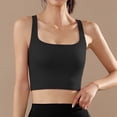 thumbnail image 2 of Gunia Built In Bra Tanktops For Women Shockproof Running Sports Bra With Padded Inserts Back Yoga For Training Workout Vest Camisoles For Women Black, 2 of 4