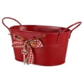 thumbnail image 4 of Chidian 1Pc Oval Shaped Iron Bucket Decorative Flower Bucket Storage Bucket Adornment, 4 of 8