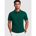 thumbnail image 5 of Cadmus Men's Polo Shirt Quick Dry Performance Short Sleeve Tactical Shirts Pique Jersey Golf Shirt,8688,Dark Green,XL, 5 of 7