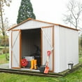 thumbnail image 2 of Ouyessir 8' x 6' Outdoor Metal Storage Shed, Steel Garden Shed with Double Lockable Doors, Large Outdoor Storage Shed for Garden,Backyard, Patio, Lawn,Floor Not Included, 2 of 11