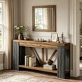 thumbnail image 5 of Fnova 70.9" Console Table, 2-Tier Farmhouse Entryway Table, Narrow Long Wood Sofa Table Behind Couch with V-Shaped Support for Living Room, Hallway, Foyer, 5 of 16