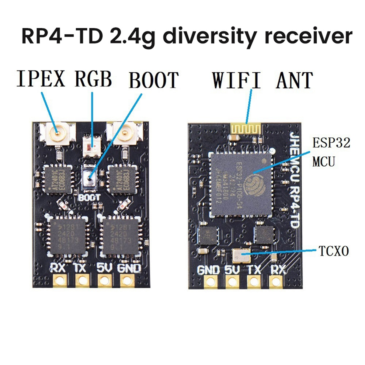 Rp4-td Elrs 2.4ghz Rx True Diversity Receiver For Fpv Long Range Rc 