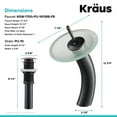 thumbnail image 6 of Tall Waterfall Bathroom Faucet for Vessel Sink with Frosted Glass Disk and Pop-Up Drain, Oil Rubbed Bronze Finish, 6 of 10