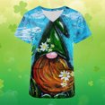 thumbnail image 4 of Ichuanyi Liquidación de mujeres Camisa de cuello en V de manga corta para mujeres Saint Patrick con protector de bolsillo ICHUANYI WER202308213922, 4 of 7
