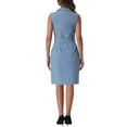 thumbnail image 3 of INSPIRE CHIC Women's Dress Sleeveless Notched Lapel Double Breasted Belted Work Office Blazer Dresses XL Grey Blue, 3 of 6