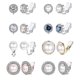 thumbnail image 1 of 8 Pair Clip Earrings Women's Rose Cz Simulated Pearl Gold Knot Clip Earrings with Rubber Pads Non-Pierced Hypoallergenic Clip Earrings, 1 of 4
