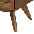 thumbnail image 6 of Baxton Studio Rina Mid-Century Modern Ash Walnut Finished Wood 4-Piece Queen Size Bedroom Set with Synthetic Rattan, 6 of 7