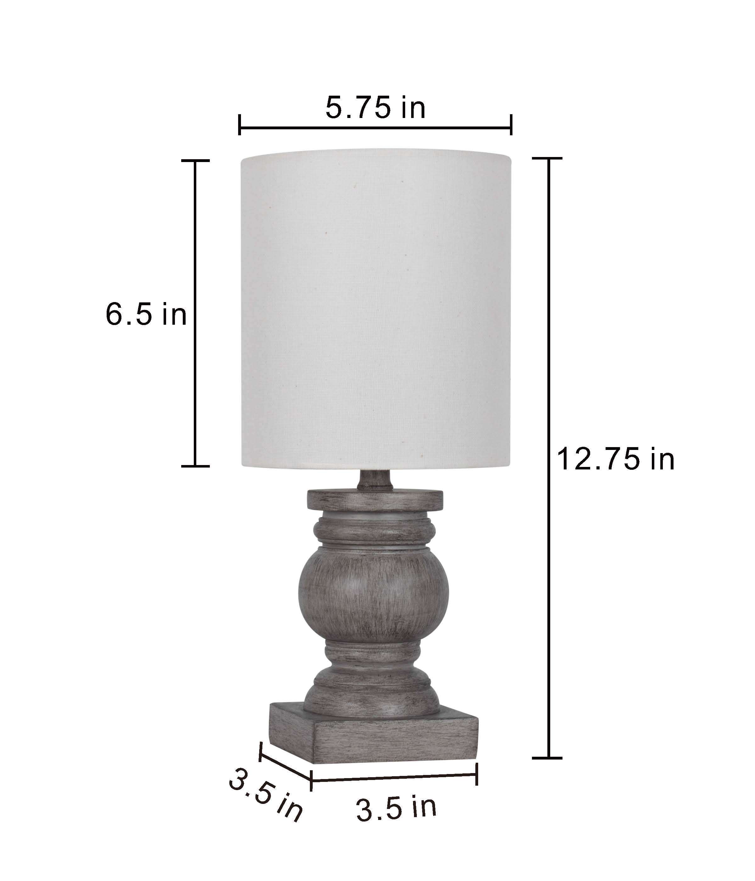 Mainstays 12.75 in Mini Table Lamp with Weathered Wood Finish photo 2