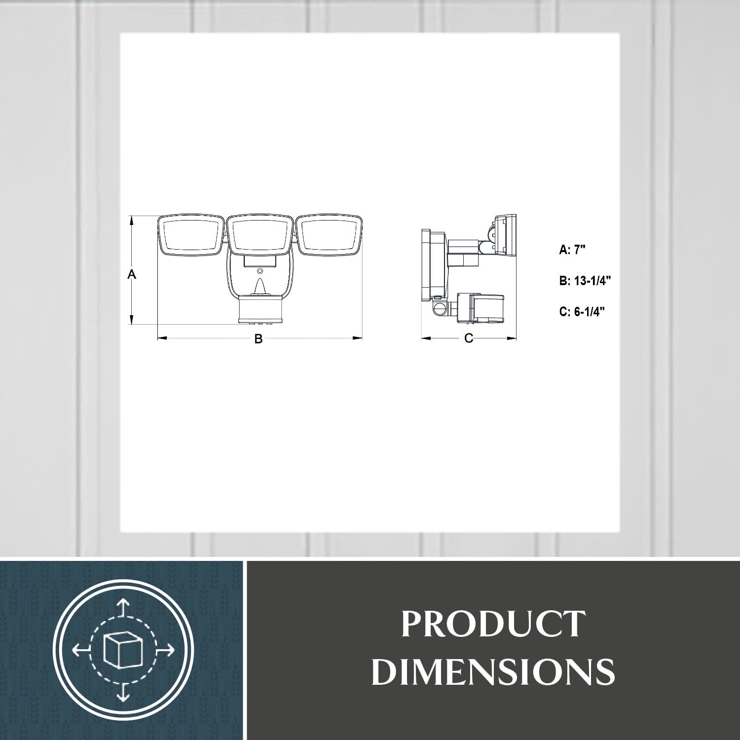 Bronze Integrated LED Motion Sensor Dusk to Dawn 3-Head Outdoor Security Flood Light - 240 Degree - 85 Ft.