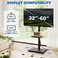 thumbnail image 6 of TAVR Furniture Floor TV Stand with Power Outlet for 32 to 60 inch Screens up to 88 lbs, Black Swivel Metal Tall TV Stand Mount, 6 of 7
