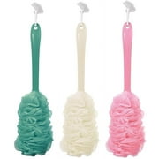 UCEC 3 Pack Sponge Bath Brush, Long Handle Loofah Bath Exfoliating Brush for Men Women Shower Body Cleaning