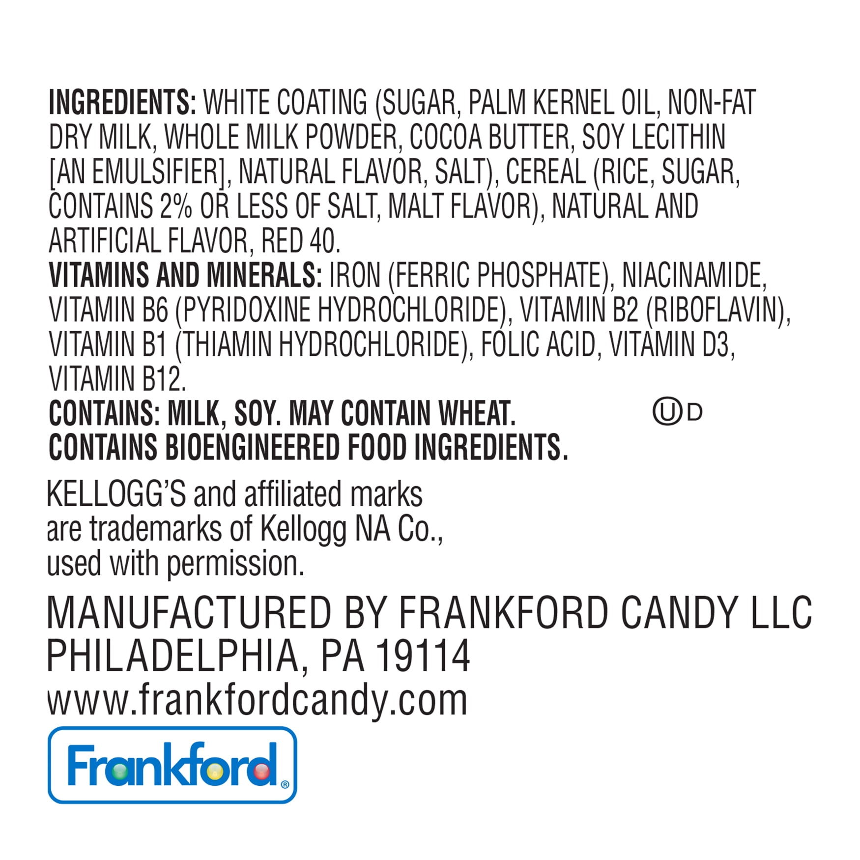 (4 pack) Frankford Kellogg's Rice Krispies Strawberry Candy Bar King Size 2.75oz