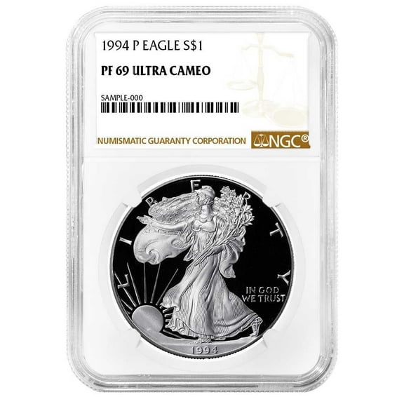 1994-P Proof $1 American Silver Eagle NGC PF69UC Brown Label
