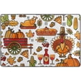 thumbnail image 4 of SKYSONIC 72x48in Thanksgiving Holiday Area Rug, Wine Pumpkin Turkey Non-Slip Floor Carpet for Indoor Living Dining Room and Bedroom Area, 4 of 7