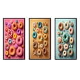 thumbnail image 2 of Designart "Irresistible Donut Delights in Color I" Food Donuts Framed Wall Art Set Of 3 - Pink Modern Frame Gallery Wall Set For Home Decor, 2 of 6