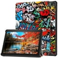 thumbnail image 1 of Étui pour Tablette pour Amazon All-new Kindle Fire HD 10 Tablette 13e Génération Sortie 2023 Étui Rigide PC 10,1 Pouces Antichoc à Trois Volets Support Graffiti, 1 of 6