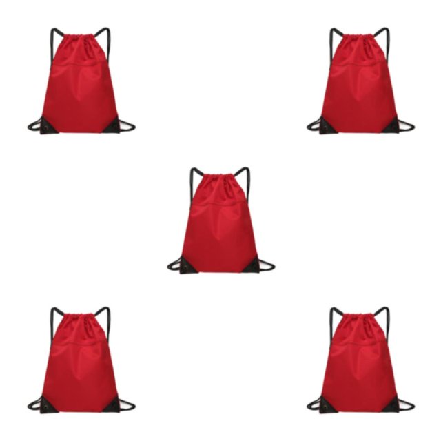VONKY Portable Nylon Drawstring Bag Sack Beach Gym Backpack Shoes Bags Convenient and Versatile Red 5Set