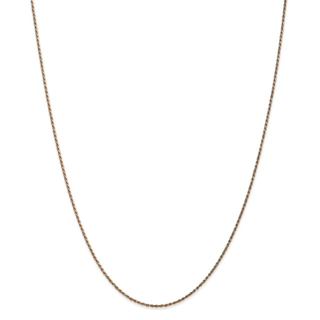 14k Rose Gold 16 Inch 1mm Man Made Rope Chain Necklace Pendant Charm For Dad Mens For Him