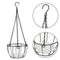 PAMINGONO 1Pcs Metal Hanging Baskets for Plants Outdoor Flower Pot Hanger 19.00X13.00X11.00CM