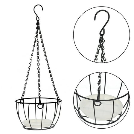 PAMINGONO 1Pcs Metal Hanging Baskets for Plants Outdoor Flower Pot Hanger 19.00X13.00X11.00CM
