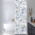 thumbnail image 3 of Blue Floral Birds Window Privacy Film, Farmhouse Flowers Pastoral Static Cling UV Sun Blocking Heat Control Window Tint Day and Night, Non-Adhesive One Way Windows Privacy Cover 17.7''x78.7'', 3 of 7