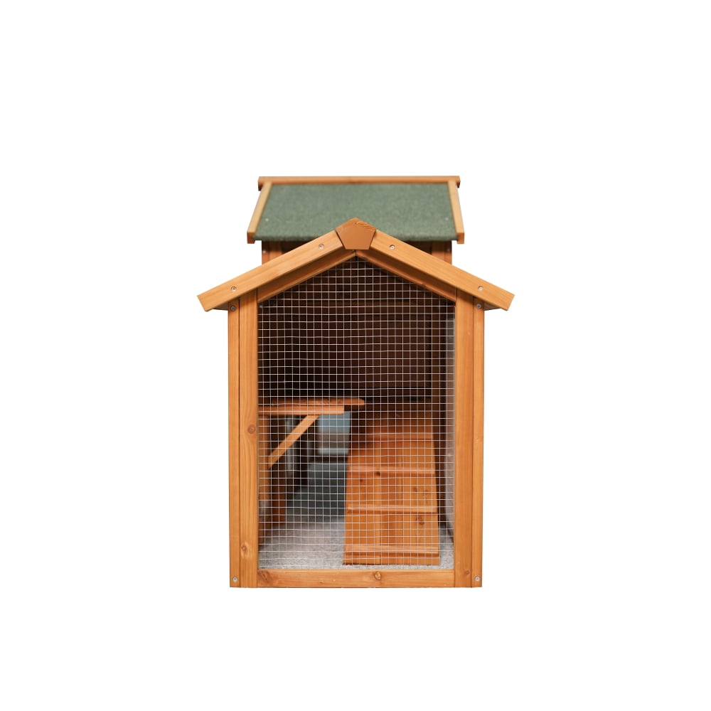 79.5" Extra Large Bunny Cage with 2 Runs, Waterproof Roof, Removable Tray, Small Animal Habitat