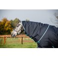 thumbnail image 3 of Amigo Bravo 12 Plus Turnout Blanket (250g Medium, 150g Hood), Navy (Red/Blue Trim), Size: 87, 3 of 5