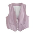 thumbnail image 2 of Sales Today Clearance Women's Casual Jackets Women's V Neck Buttons Vest Summer Fashion Elegant Chic Sleeveless Single OuterwearVests Female Casual Waistcoat Tops, 2 of 8