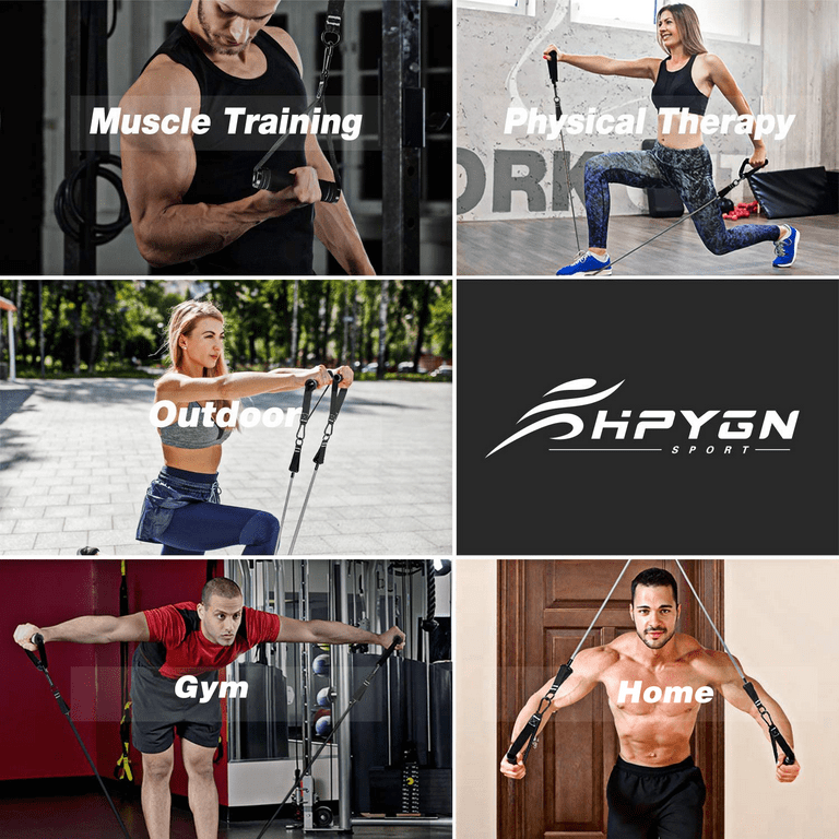 Resistance Bands Set 200lb HPYGN 5 Tube Fitness Bands for Muscle Training