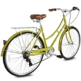 thumbnail image 3 of Tracer Osaka Hybrid City Bike for Women, Hi-ten Steel Frame, Shimano 7 Speed, Brown Seat and Grips, 15" Frame - Olive Green, 3 of 6