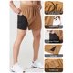 thumbnail image 2 of Pantalón corto deportivo para hombre con forro 2 en 1 con bolsillos Trabilla para toalla, 2 of 7