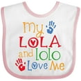 thumbnail image 3 of Inktastic My Lola and Lolo Love Me Grandchild Boys or Girls Baby Bib, 3 of 4